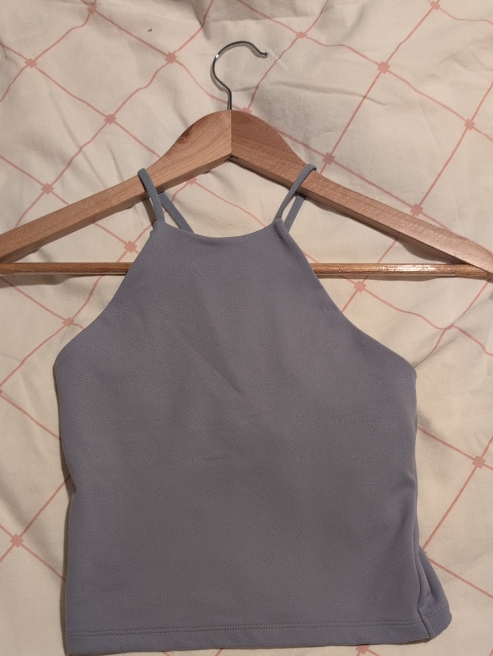 Abercrombie & Fitch Periwinkle High-Neck Crop Camisole
